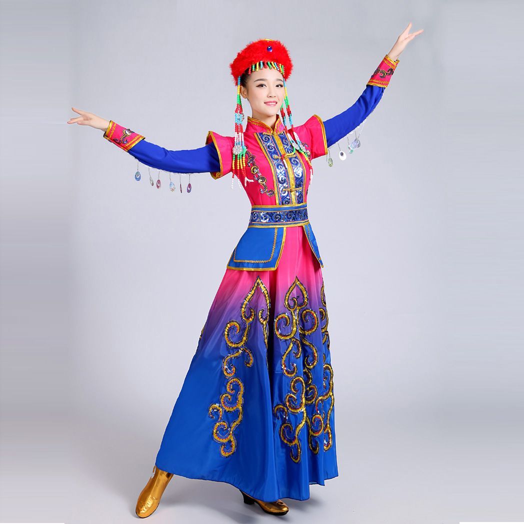Femmes Mongoles V tements Stade Performance De Danse Jupe Robe Fille De Danse Mongole Costumes Enfant