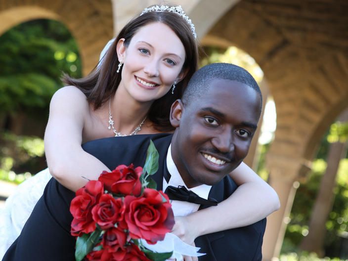 interracial newlyweds