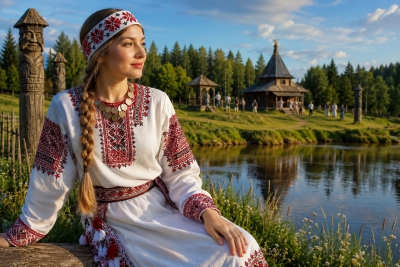 A Mari woman from the Republic of Mari 