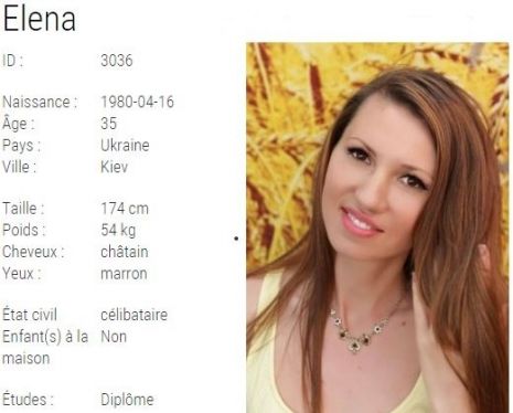 Elena très belle femme ukrainienne