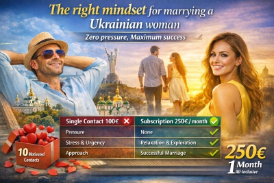 The Right Mindset to Successfully Marry a Ukrainian Woman: Zero Pressure, Maximum Results